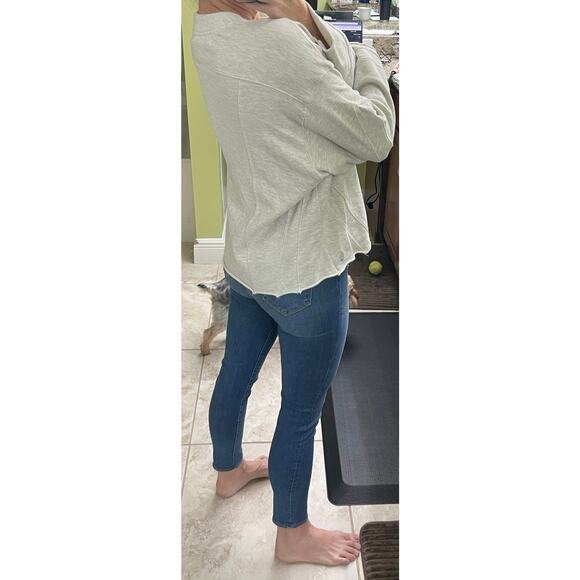 Free people gray play on oversized henley sweatshirt extra small ($128 retail) - Picture 5 of 11
